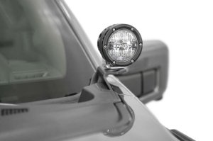 Ford F150 Raptor Ditch Light Brackets - Driver/Passenger Side - Addictive Desert Designs - 2-Stage Hammer Black Powder Coat - Black - `21-`27 Ford F150 Raptor Ditch Light Brackets - Driver/Passenger Side - Addictive Desert Designs - 2-Stage Hammer Black Powder Coat - Black - `21-`27